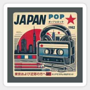 tshirt mug, sticker, print,  Retro Japan Pop Radio Station 1982 Sticker